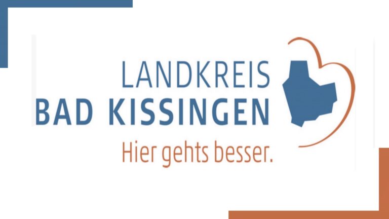 Logo des Landkreises Bad Kissingen mit Dankesnachricht für Engagement.