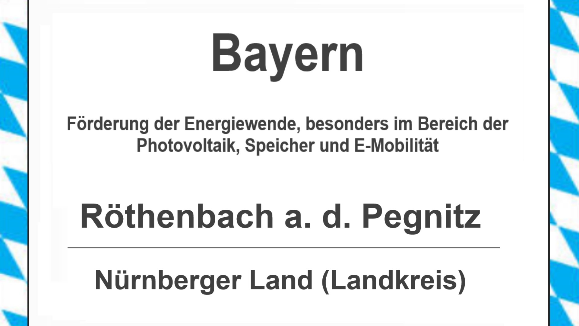 Gemeinde Röthenbach a. d. Pegnitz im Landkreis Nürnberger Land, Bayern – Förderungen zur Energiewende, besonders für Photovoltaikanlagen, Speicher und E-Mobilität.
