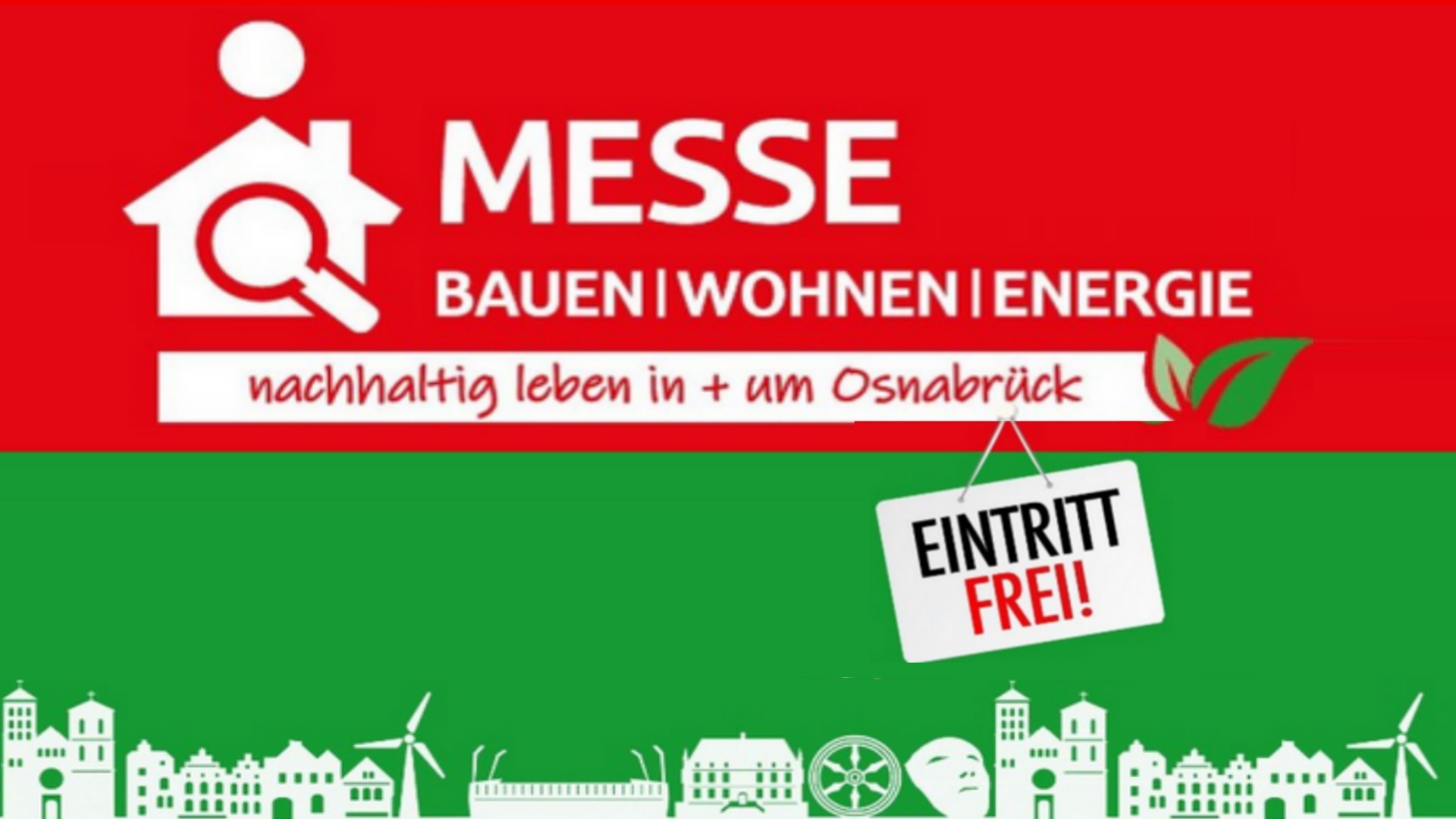 Logo der Messe Bauen | Wohnen | Energie mit Photovoltaik-Angeboten in Osnabrück.