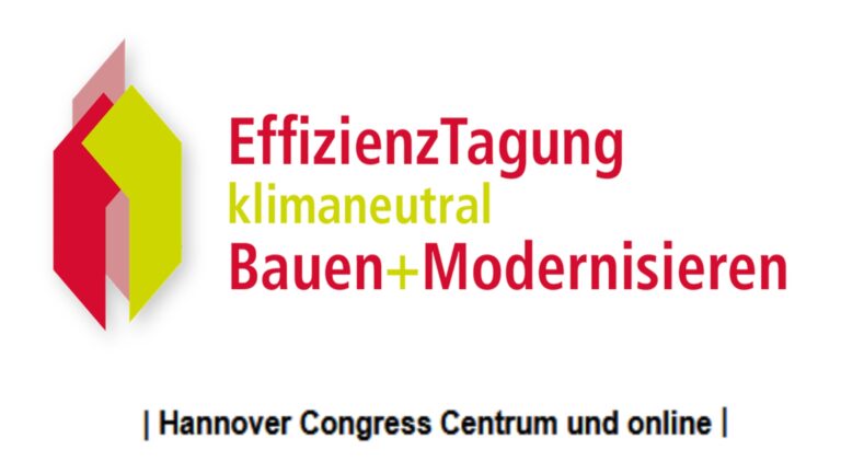 Logo der EffizienzTagung in Hannover zu klimaneutralem Bauen und Modernisieren.