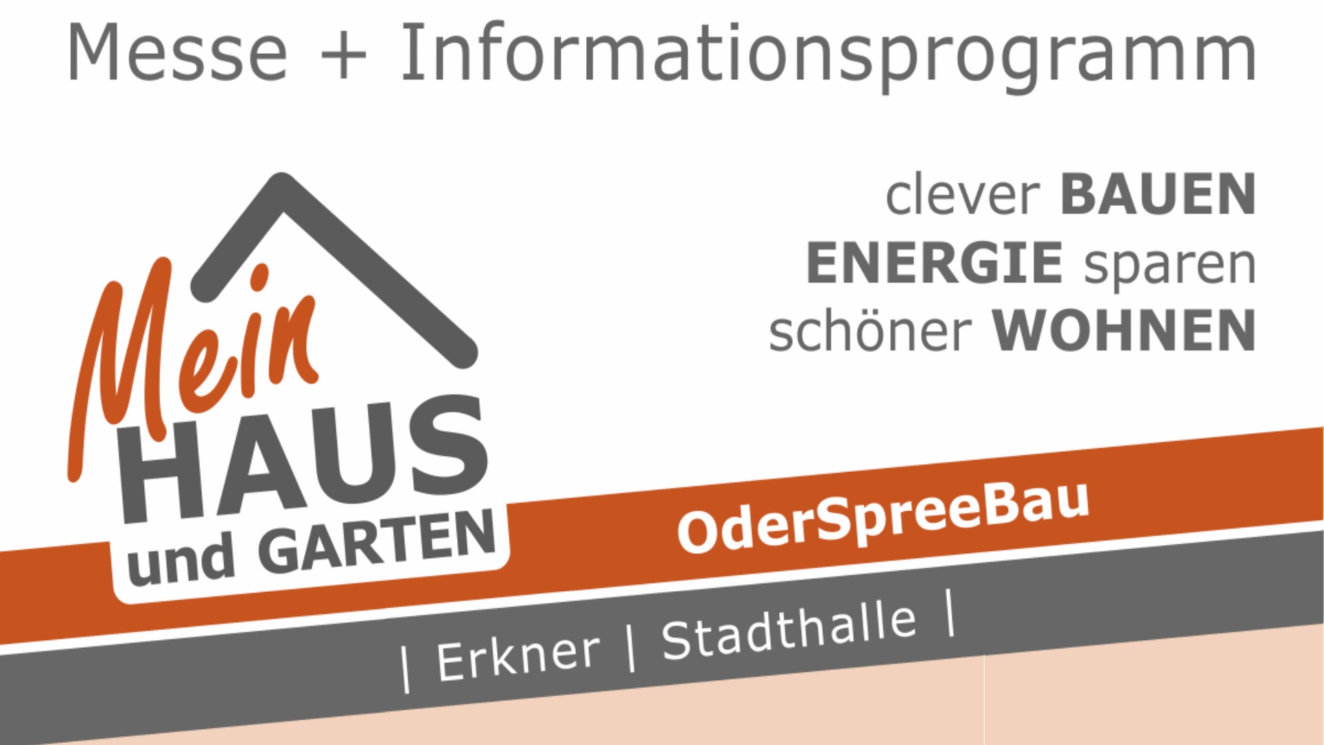 Logo der OderSpreeBau Messe in Erkner zu Bauen, Sanieren und Energie sparen.