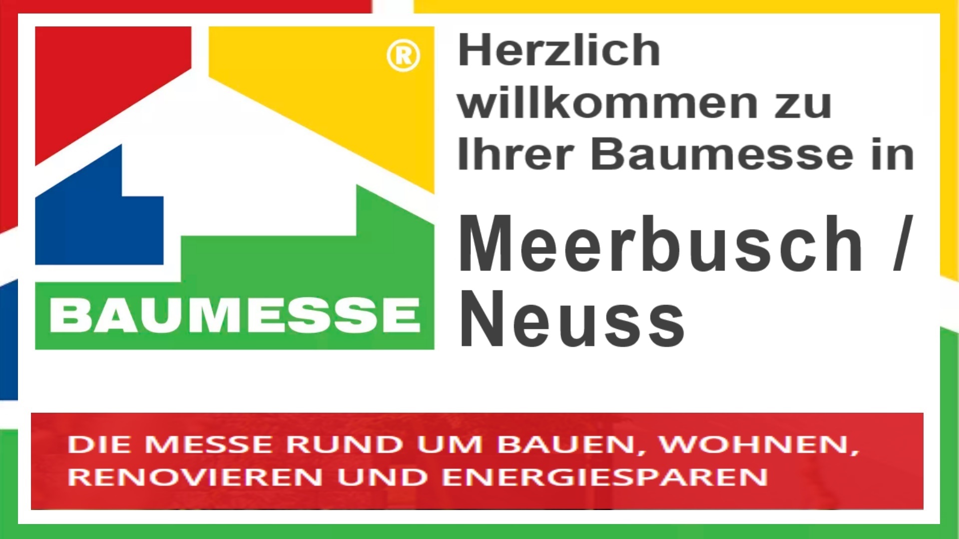 Logo der Baumesse in Meerbusch/Neuss zu Bauen, Renovieren und Energiesparen.