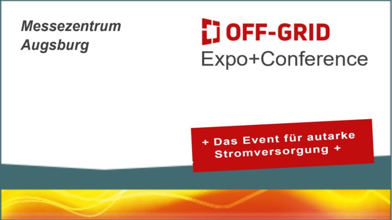 Logo der OFF-GRID Expo + Conference für netzferne Energieversorgung.