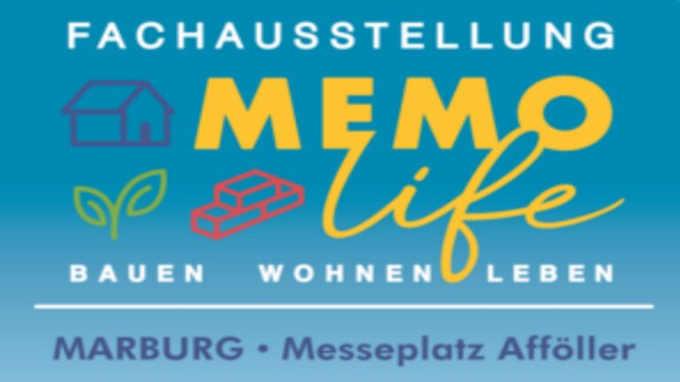 Logo der MEMOlife Fachausstellung in Marburg, organisiert von der Stadtwerke Marburg Immobilien GmbH