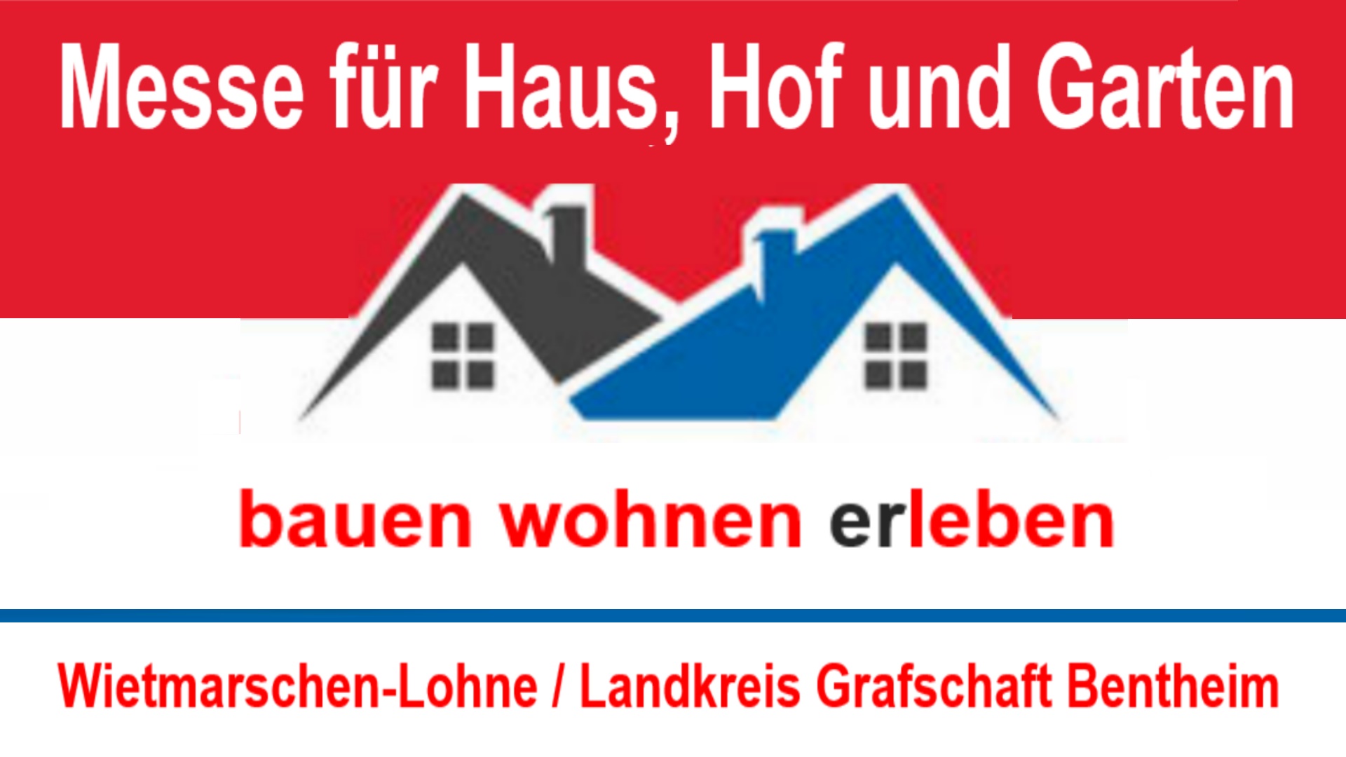 Logo der "Messe für Haus, Hof und Garten" in Wietmarschen-Lohne, Themen: Hausbau und Solar.