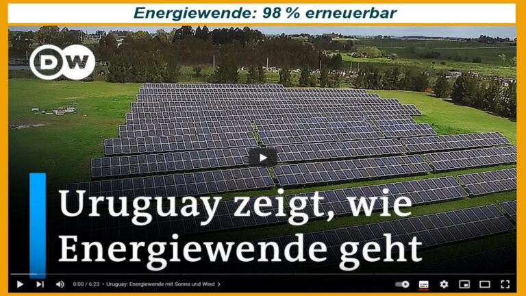 Solaranlage in Uruguay: Beispiel für nahezu vollständige Stromversorgung durch erneuerbare Energien.
