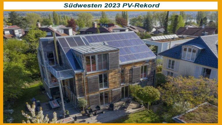 Rekord beim Photovoltaik-Ausbau 2023 in Baden-Württemberg mit 1.860 Megawatt neu installierter Leistung.