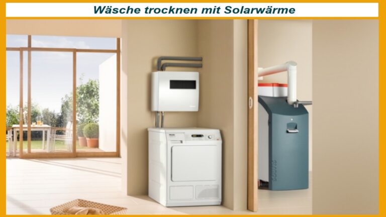 Foto eines innovativen Miele-Solartrockners in einer Wohnung, der Wärme aus Solarenergie nutzt.