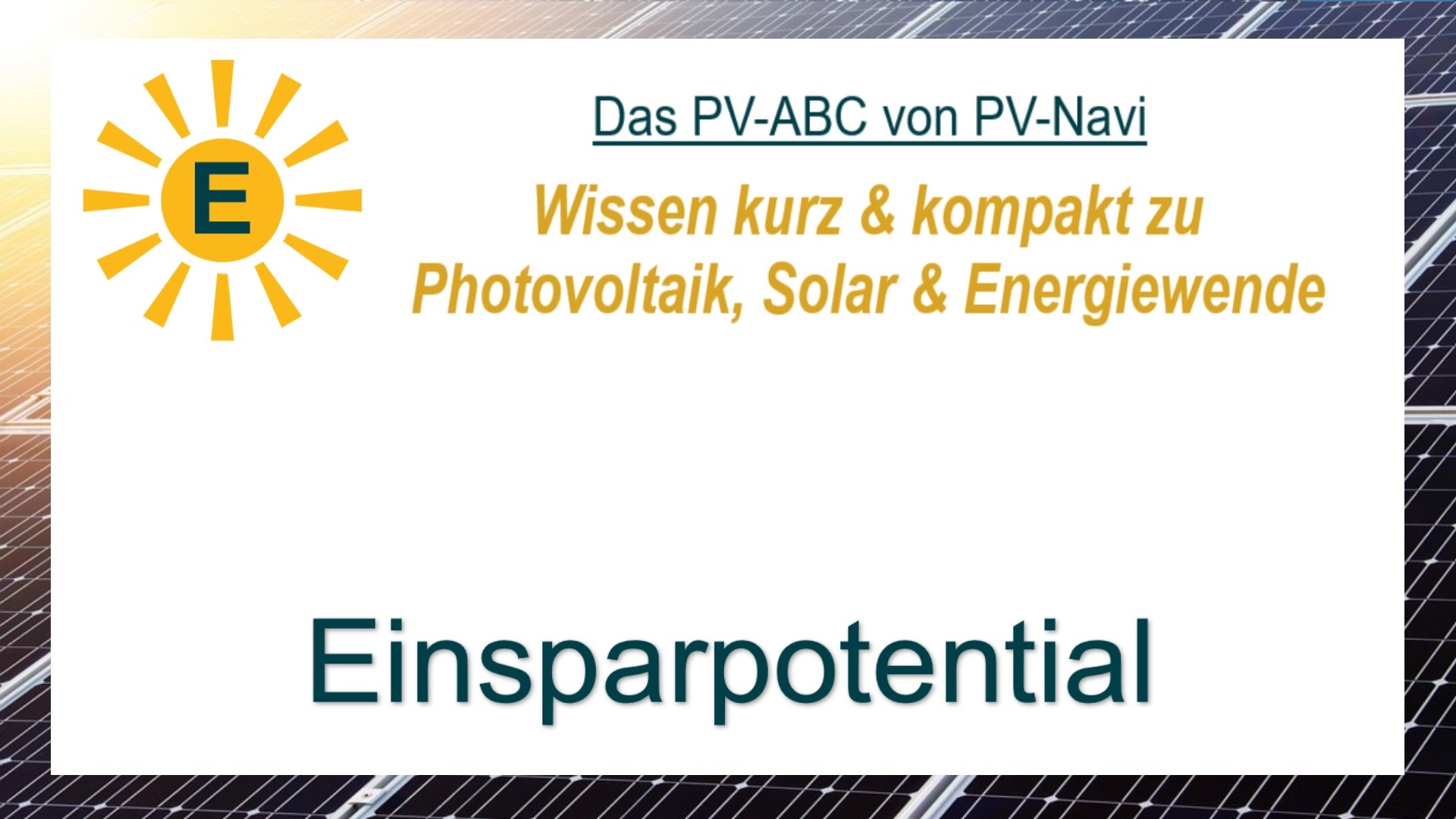 Bild mit dem Begriff „Einsparpotential“, das auf die Möglichkeit hinweist, Energiekosten durch Nutzung von Photovoltaik und Eigenstrom deutlich zu senken und gleichzeitig CO₂-Emissionen zu reduzieren.