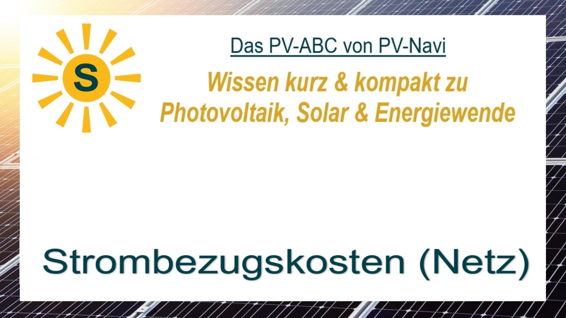 Das Bild zeigt das Wort „Strombezugskosten (Netz)“, Kosten für zugekauften Strom aus dem öffentlichen Netz.