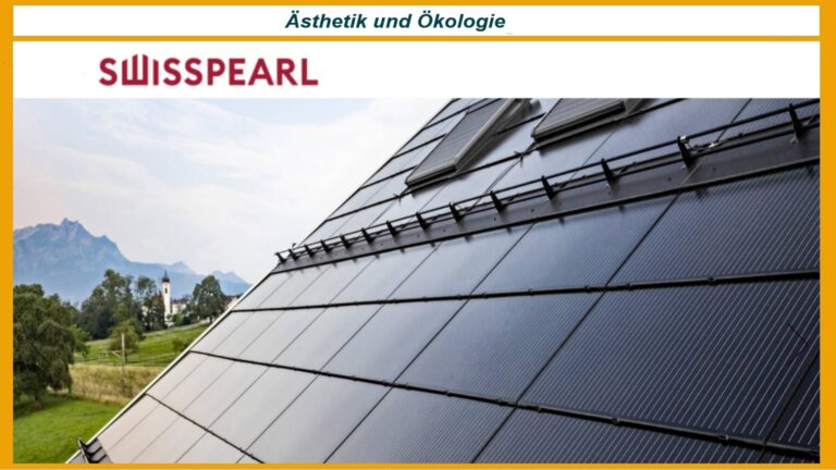 Solarfläche des Swisspearl Solarsystems, das auf der Messe "Dach und Holz" in Stuttgart vorgestellt wurde.