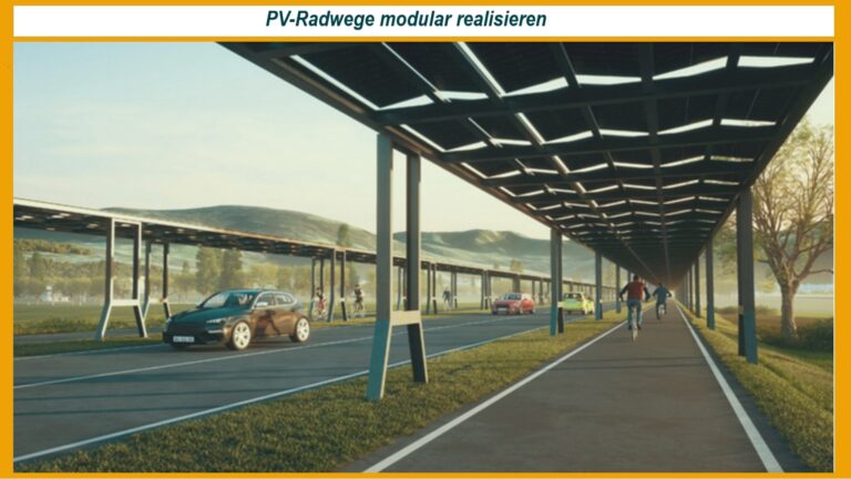 Modularer PV-Radweg von mo energy systems, ausgezeichnet für innovative Photovoltaik-Konzepte.