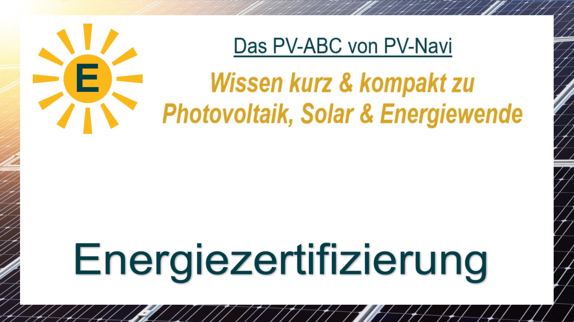 Bild mit dem Begriff „Energiezertifizierung“, das eine Bewertung von Gebäuden nach energetischen Standards beschreibt.