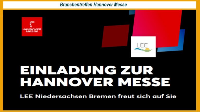 Einladung zur Hannover Messe 2024 mit dem Thema erneuerbare Energien und nachhaltige Industrie.