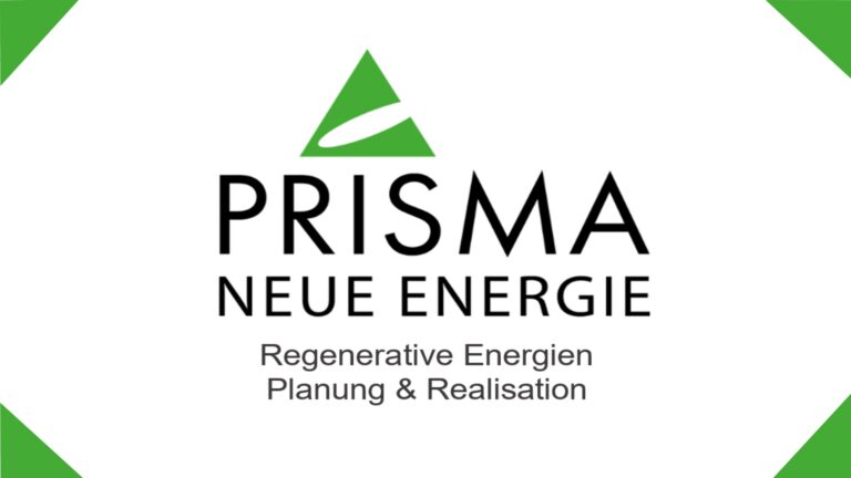 Logo der Prisma Neue Energie GmbH, Spezialist für maßgeschneiderte Photovoltaiklösungen und Energiespeicher.