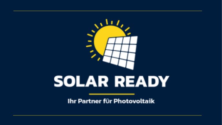 Logo der SOLAR READY GmbH, Experten für maßgeschneiderte Photovoltaik-Lösungen und persönlichen Service.