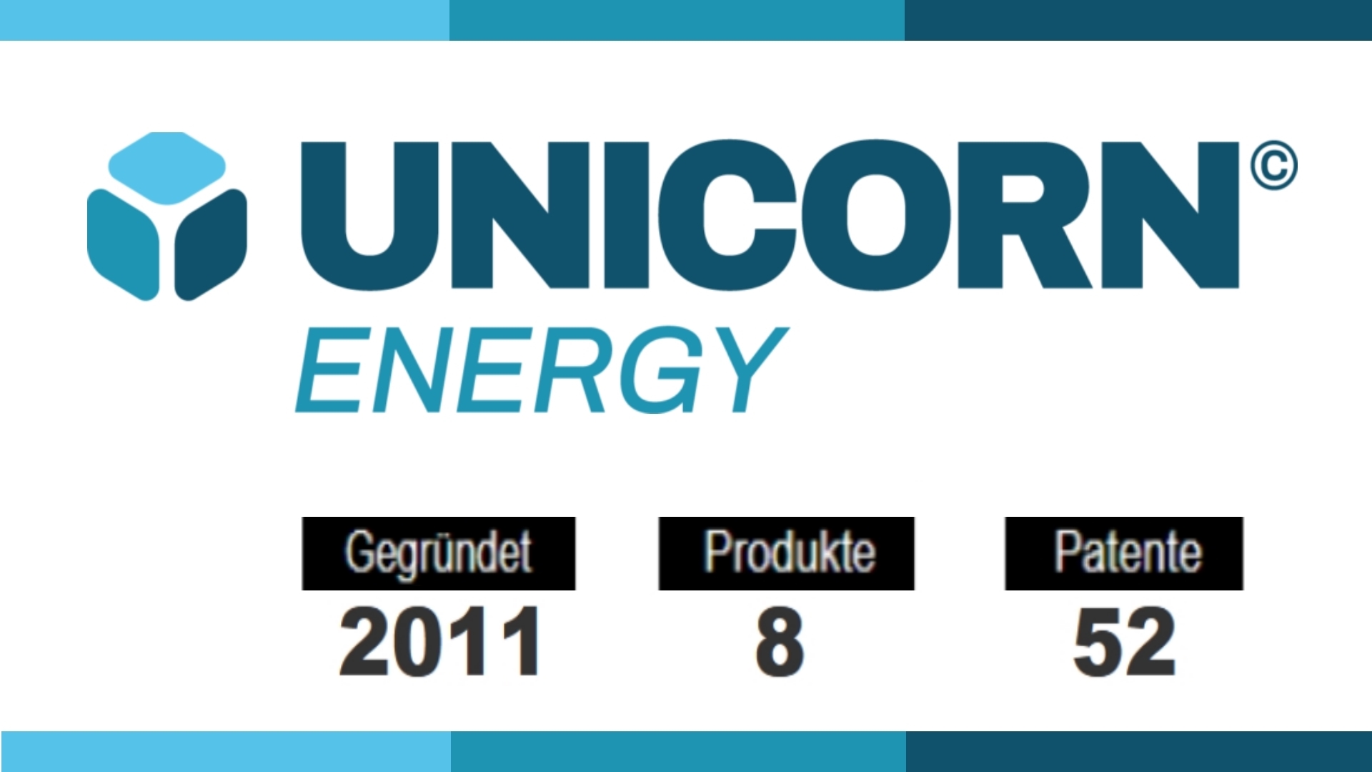 Logo der Unicorn Energy AG, führend in innovativen und CO2-freien Energielösungen aus Deutschland.