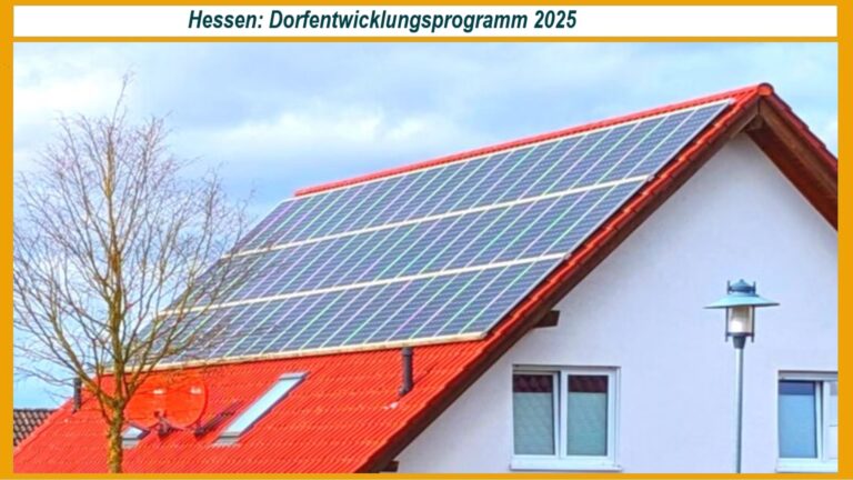 Haus mit Photovoltaikanlage als Beispiel für innovative Dorfentwicklung in Hessen.