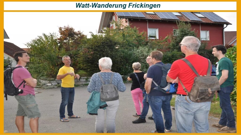 Start einer Watt-Wanderung in Frickingen, Einblick in die Nachhaltigkeitsprojekte des „Sonnendorfs“.