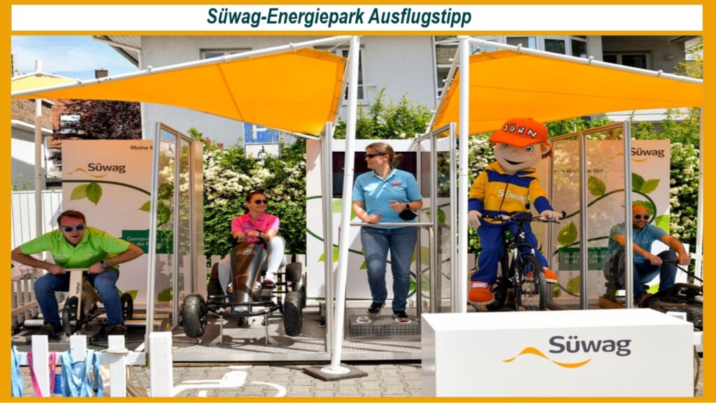 Aktionsstand im Süwag-Energiepark zeigt Informationen zur Solarenergie und Energiewende.