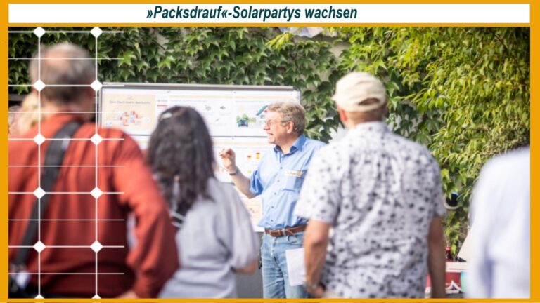 »Packsdrauf«-Solarpartys fördern Nachbarschaftsengagement und den Ausbau der Solarenergie in vielen Städten.