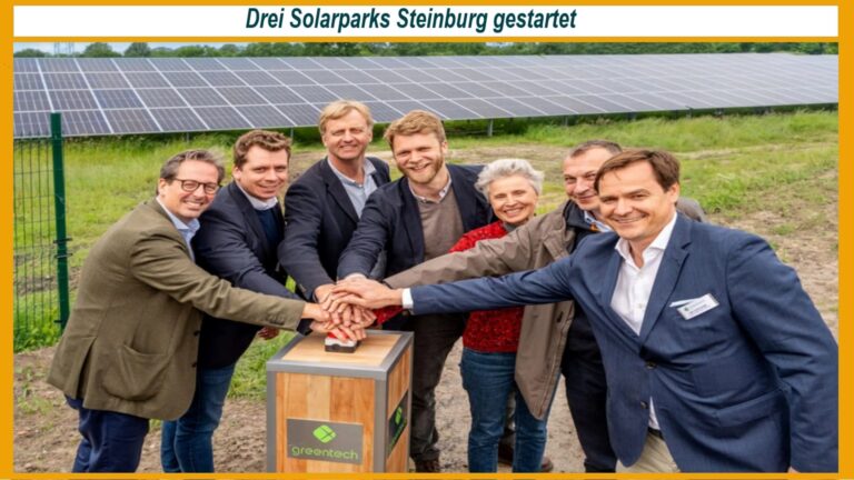 Symbolische Inbetriebnahme von drei großen Solarparks im Landkreis Steinburg, Schleswig-Holstein.