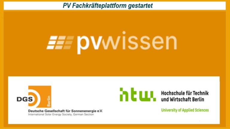 Glückwunsch zum Projektstart pv-wissen.de / Neue Plattform gegen den Fachkräftemangel in der PV-Branche