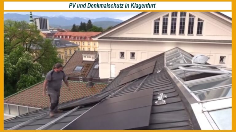 Photovoltaik-Anlage auf dem Dach des Stadttheaters Klagenfurt.