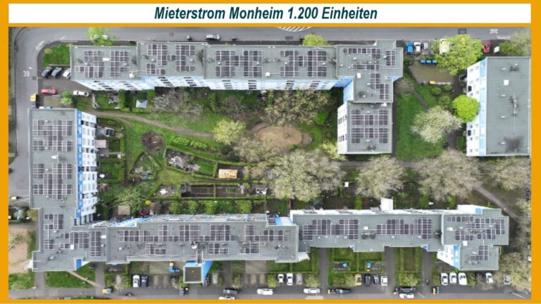 Eine Mieterstromanlage in Monheim am Rhein, NRW.