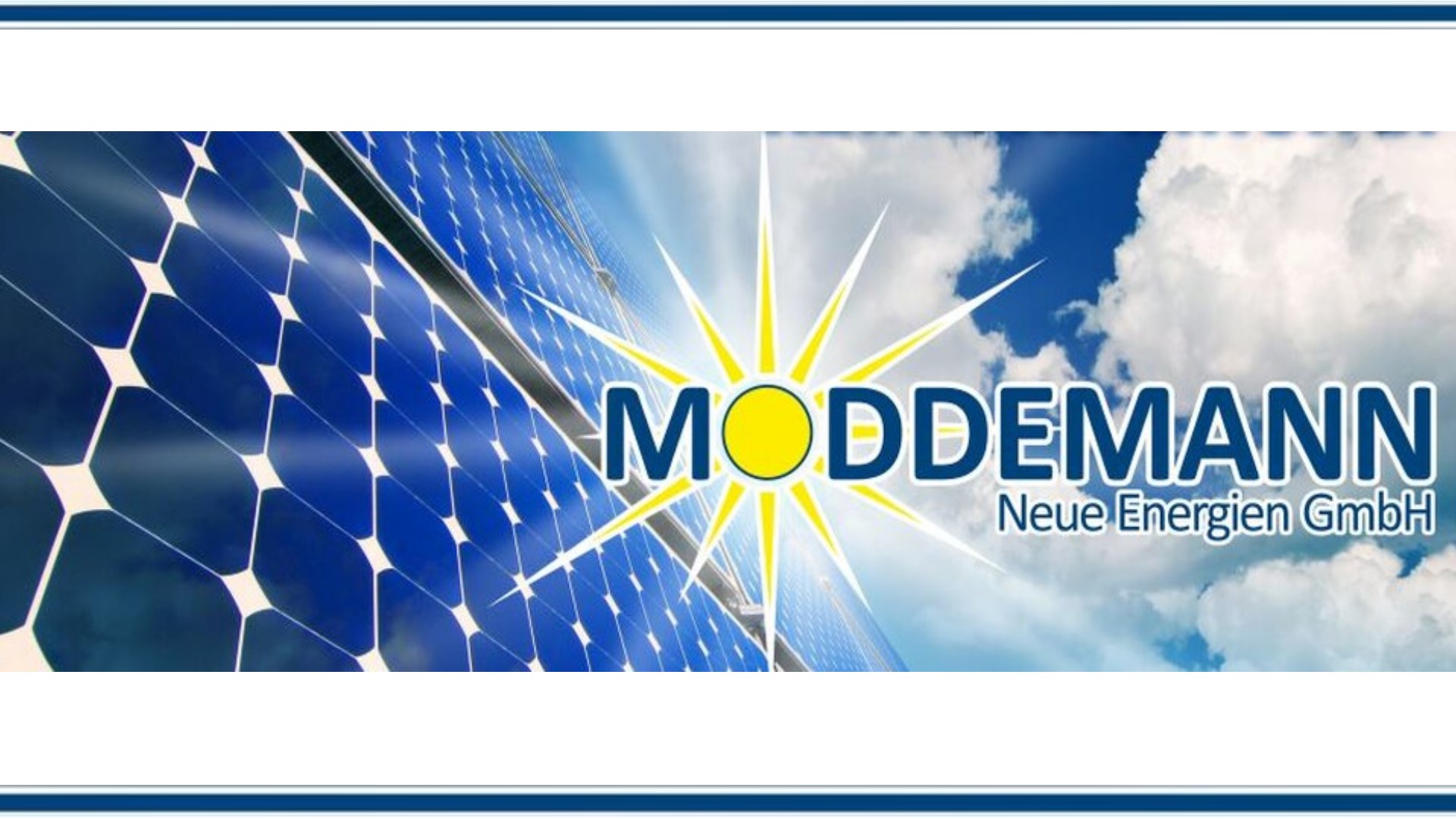 Logo von Moddemann Neue Energien GmbH, spezialisiert auf innovative Photovoltaiklösungen in Nordhorn.