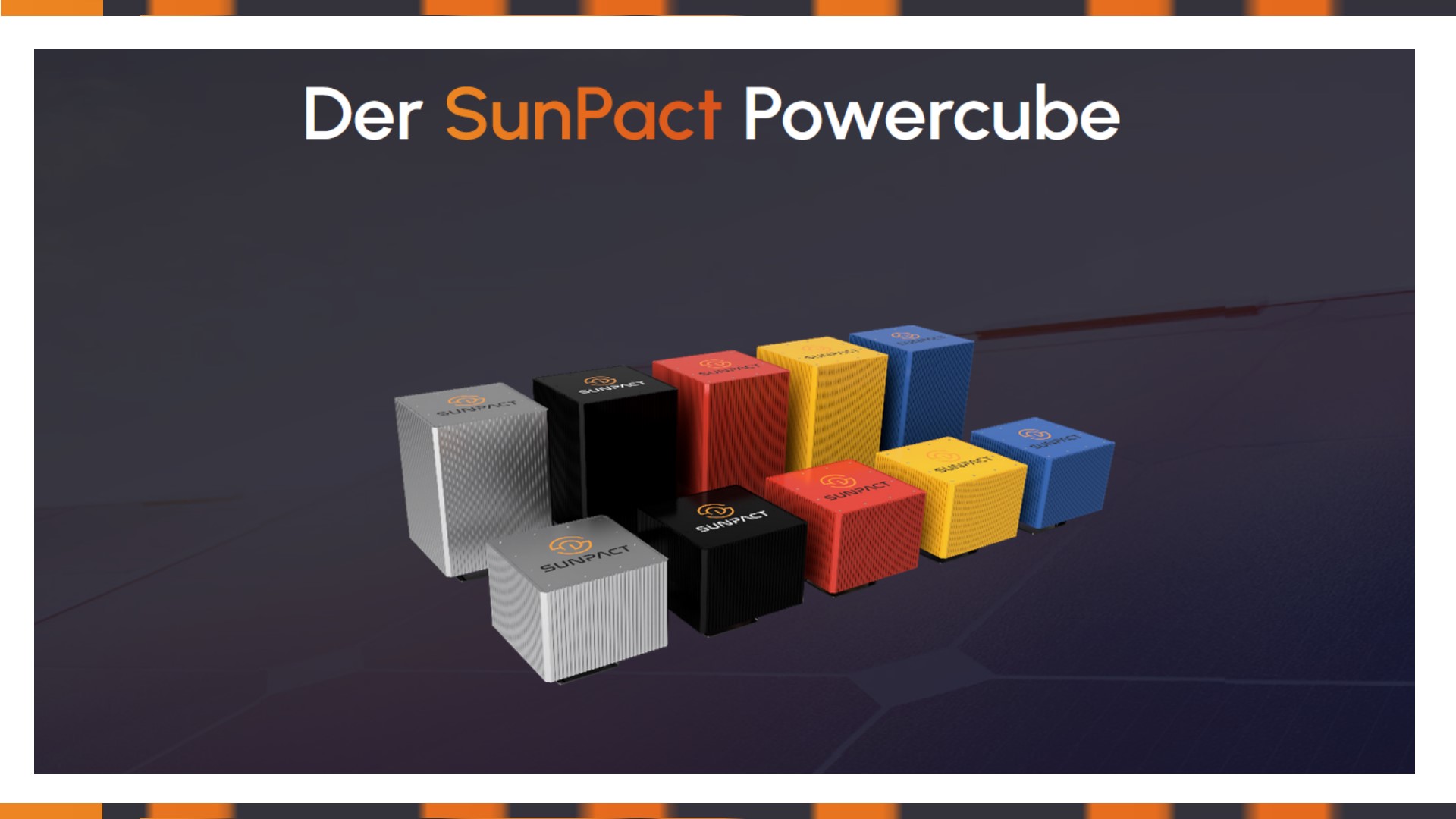 Mehrere Sunpact Powercubes – moderne Energiespeicherlösungen für effiziente Solarenergie-Nutzung.