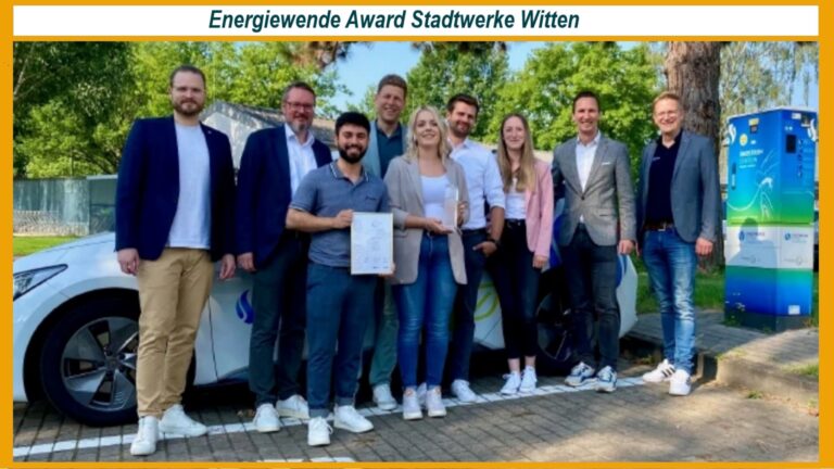 Die Stadtwerke Witten gewinnen den Energiewende Award 2024 für ihr E-Mobilitätsangebot.