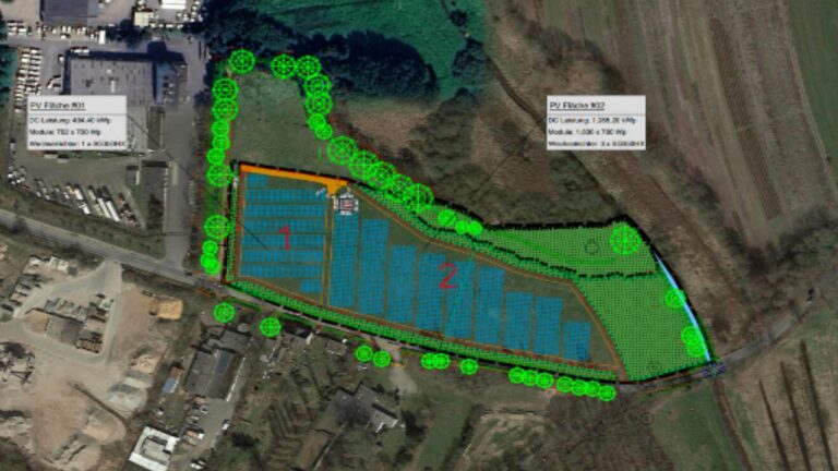 Lageplan für das geplante größte Solarprojekt in der Region Uetersen.