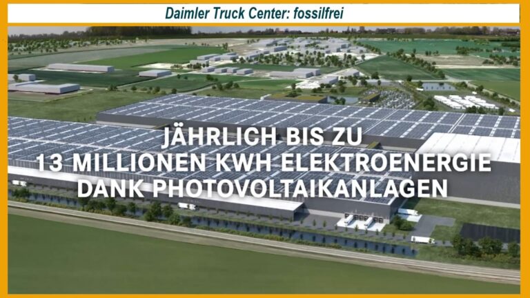 Luftbildaufnahme des neuen Daimler Truck Global Parts Center in Halberstadt, das ohne fossile Energieträger betrieben wird.
