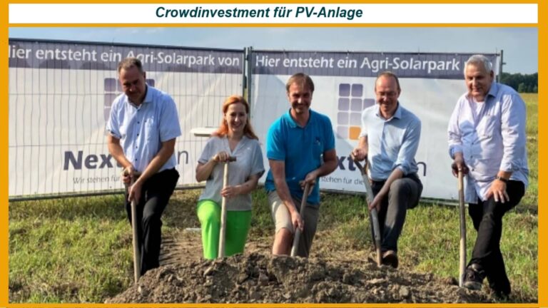 Feierlicher Spatenstich für den Agri-Solarpark Krauscha mit Politikern und Projektbeteiligten in Neißeaue, Sachsen.