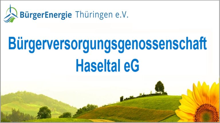 Bürgerversorgungsgenossenschaft Haseltal eG fördert Photovoltaik und trägt zur Energiewende in Haseltal bei. Besonderer PV-Akteur.