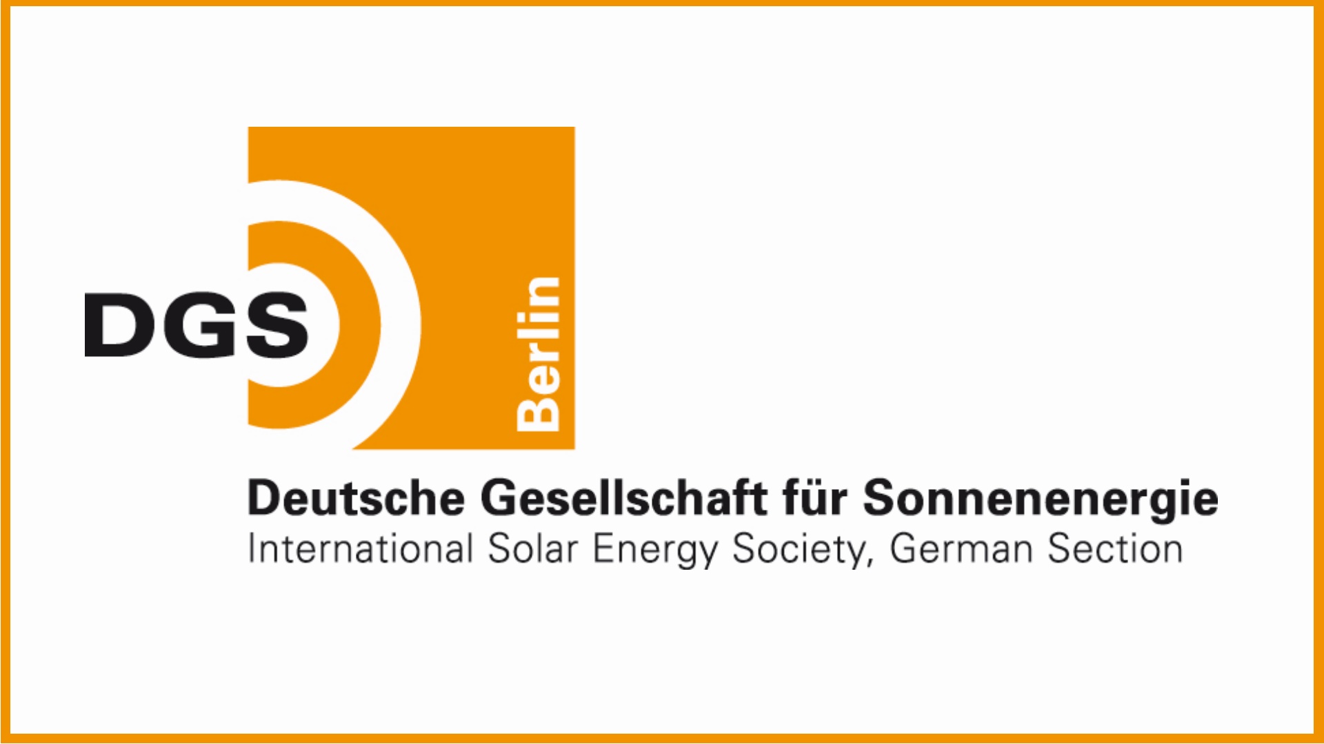 Stichwort: DGS Deutsche Gesellschaft für Sonnenenergie Logo.