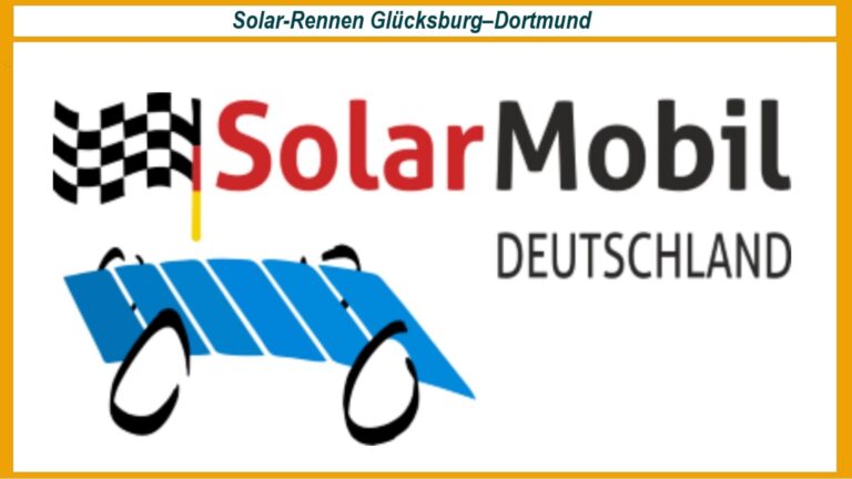 Logo von Solarmobil Deutschland, dem Wettbewerb für selbstgebaute Solarfahrzeuge, der nachhaltige Technik fördert.