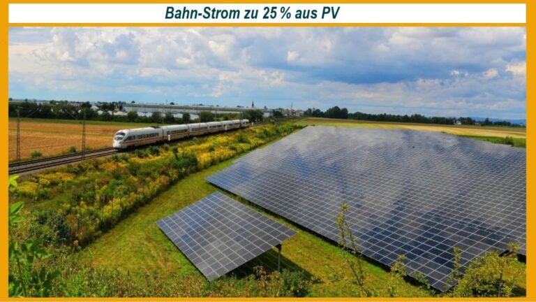 Solarstromgewinnung an einer Bahnlinie