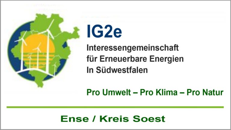 Interessengemeinschaft für Erneuerbare Energien in Südwestfalen (IG2e), besonderer PV-Akteur