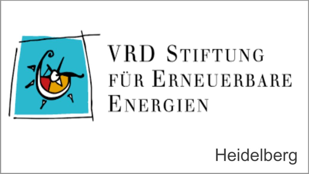 Logo der VRD Stiftung für Erneuerbare Energien, Heidelberg, Förderung von Solar- und Speichertechnologien. Besonderer PV-Akteur