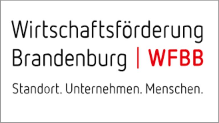 Logo der Wirtschaftsförderung Land Brandenburg GmbH (WFBB), Potsdam, Unterstützung für Solarprojekte. Besonderer PV-Akteur