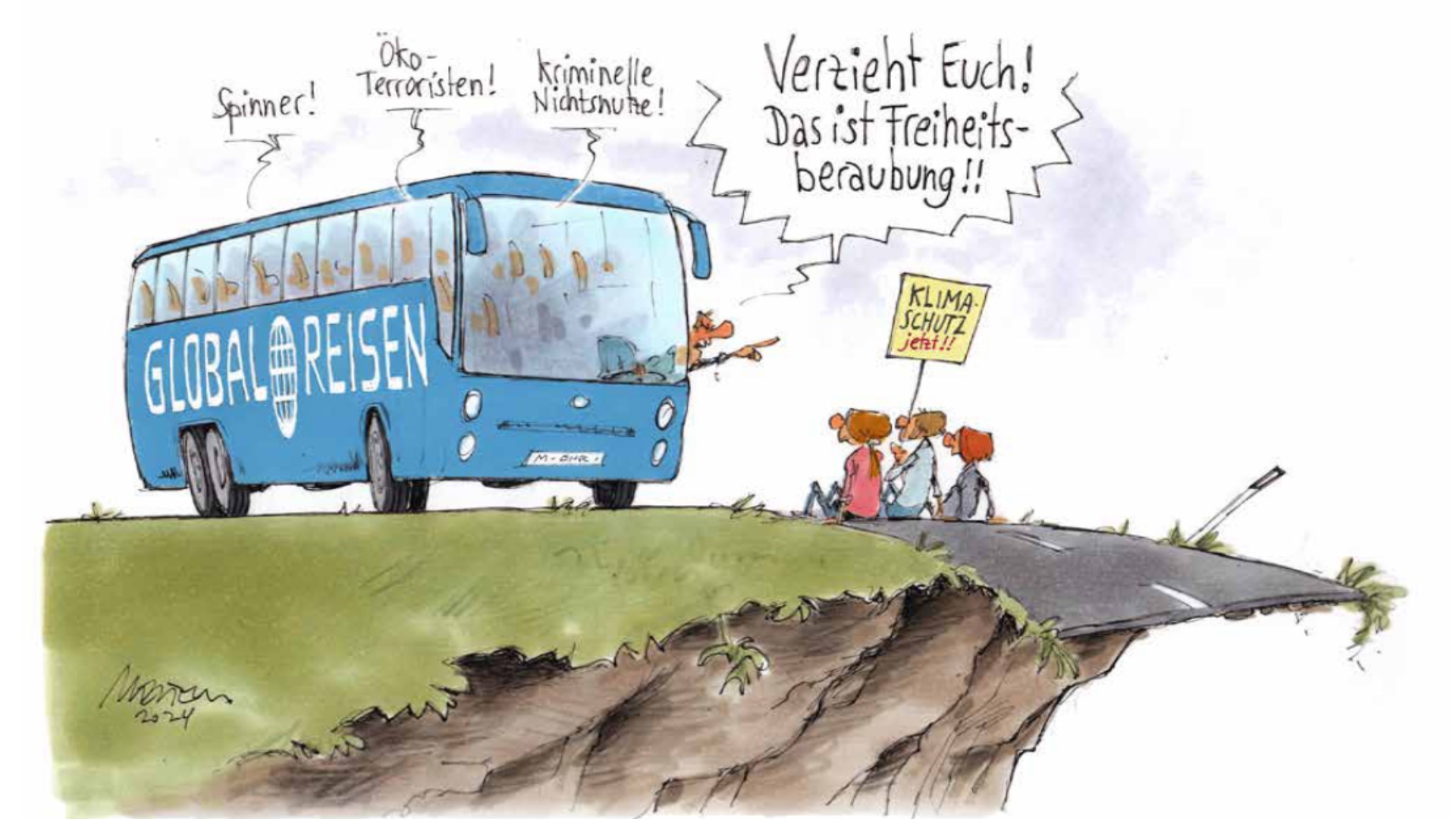 Bild aus dem Karikaturenkalender 2025 vom SFV-Gerhard Mester