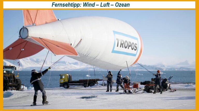Das Luftschiff TROPOS beim Start zur Winderforschung
