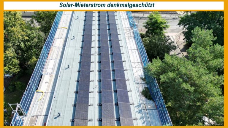 Dachansicht mit PV für Mieterstrom