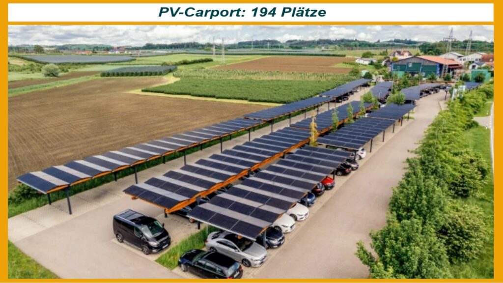 Blick auf 194 Solarparkülätze bei Wnterhalter