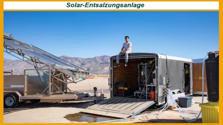 Der Anhänger mit dem Photovoltaik-basiertem Entsalzungssystem im Feldversuch.