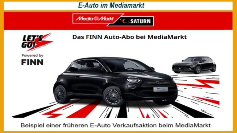 Plakat- E-Auto im MediaMarkt