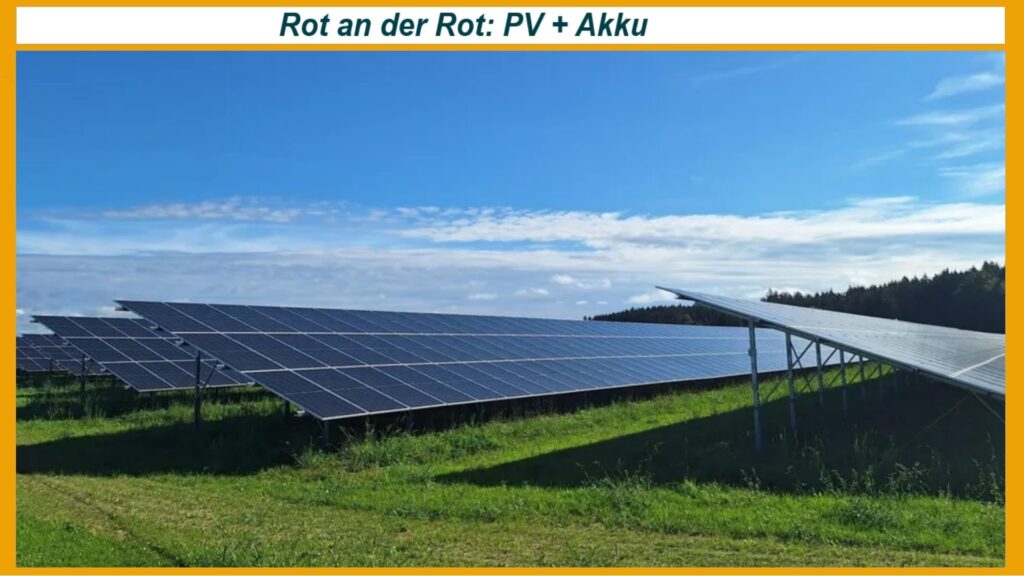 Blick auf den Solarpark Haslach in Rot an der Rot