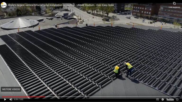 Bild aus YouTube Film Solar-Anlage auf dem Ullevaal-Stadions Oslo Norwegen